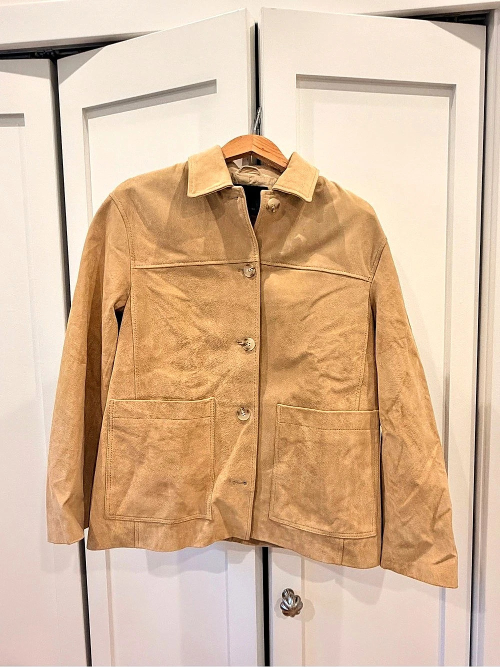 ZARA NEW WOMAN SUEDE LEATHER JACKET ZW LIMITED EDITION BUTTER
